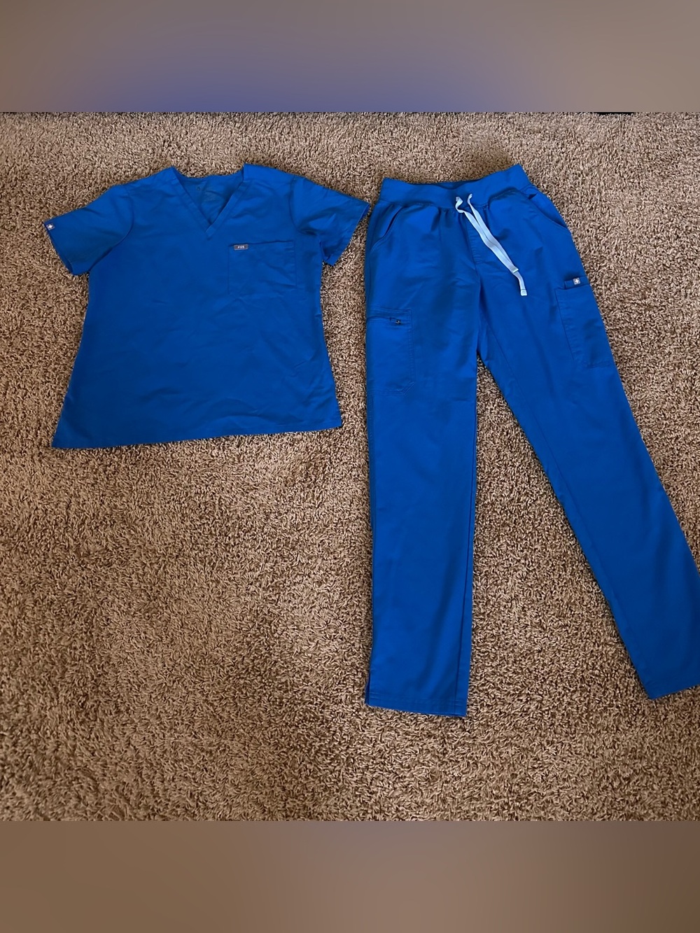 Figs Royal Blue Scrub Set Small Tall